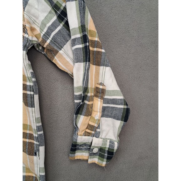 ALASKA 1959 WILDERNESS GEAR Mens Beige Plaid Flannel Sz M Button Down Shirt - Picture 6 of 7